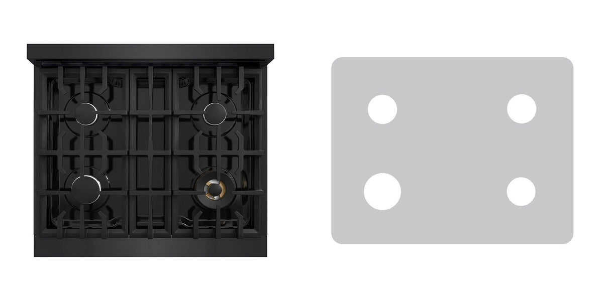 ZLINE RTB2-30 gas cooktop liner - custom cut (silver)