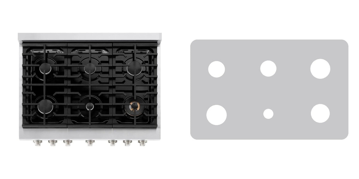 ZLINE SGR36 gas range liner - custom cut (silver)