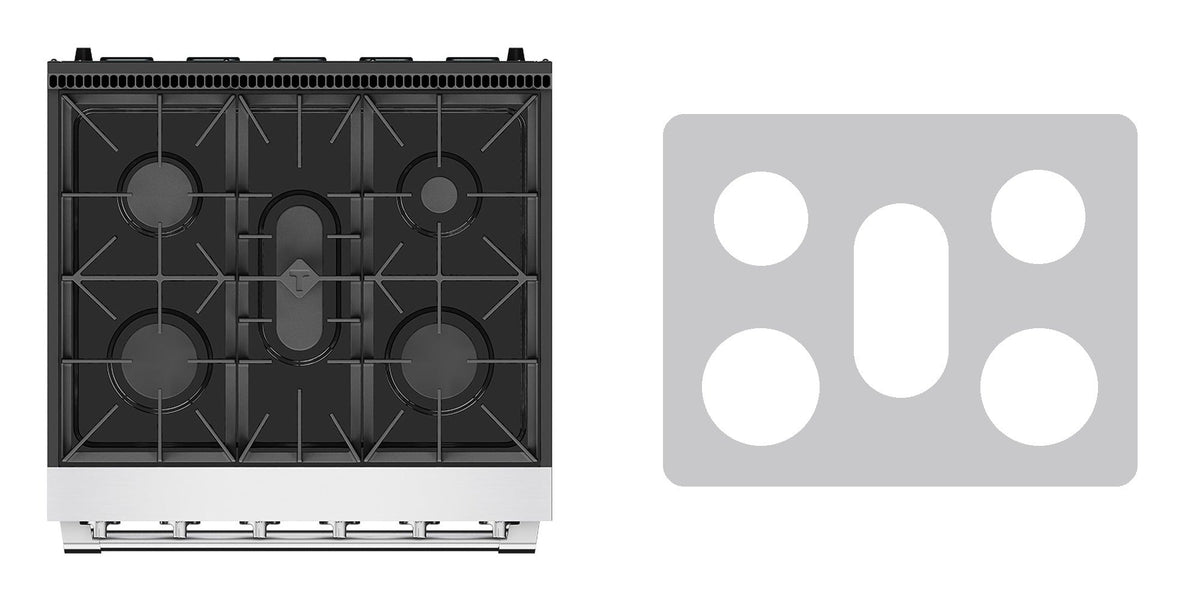 Thor Kitchen SRG3001 / SRG3001LP gas range liner - custom cut (silver)
