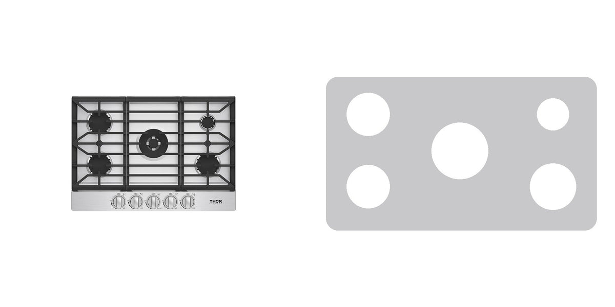 Thor Kitchen TGC30F gas cooktop liner - custom cut (silver)
