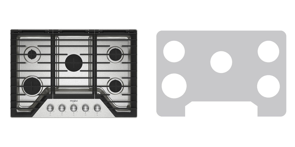 Whirlpool WCGK7030PS gas cooktop liner - custom cut (silver)