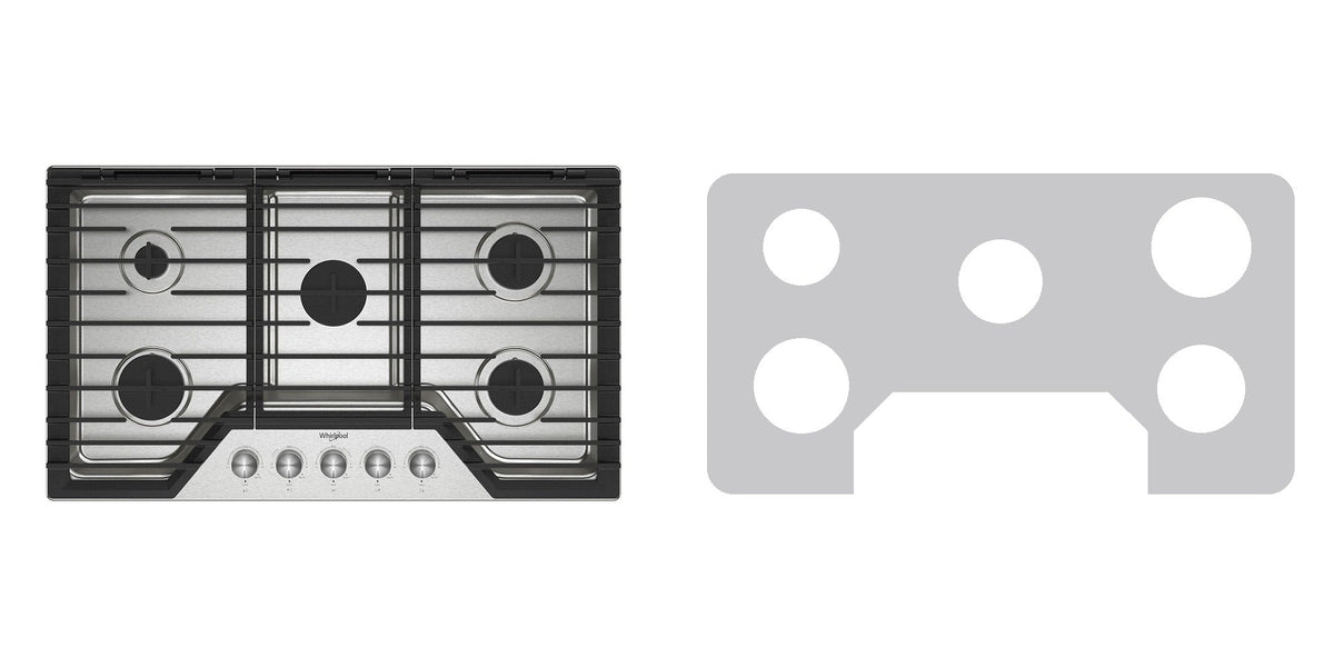 Whirlpool WCGK7036PS gas cooktop liner - custom cut (silver)