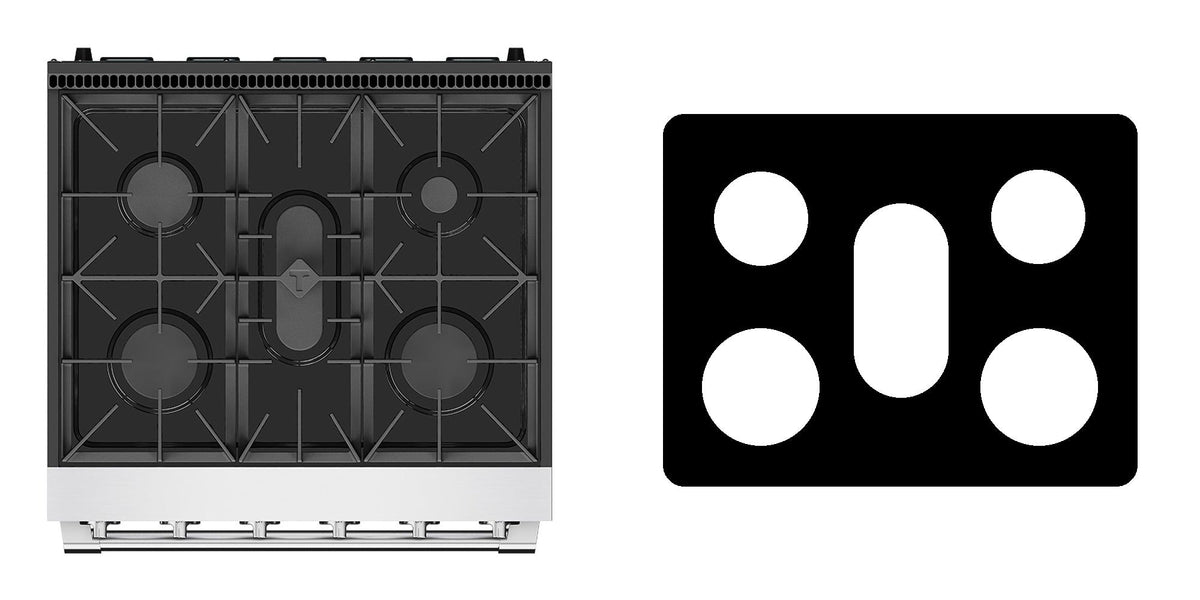Thor Kitchen SRG3001 / SRG3001LP gas range liner - custom cut (black)