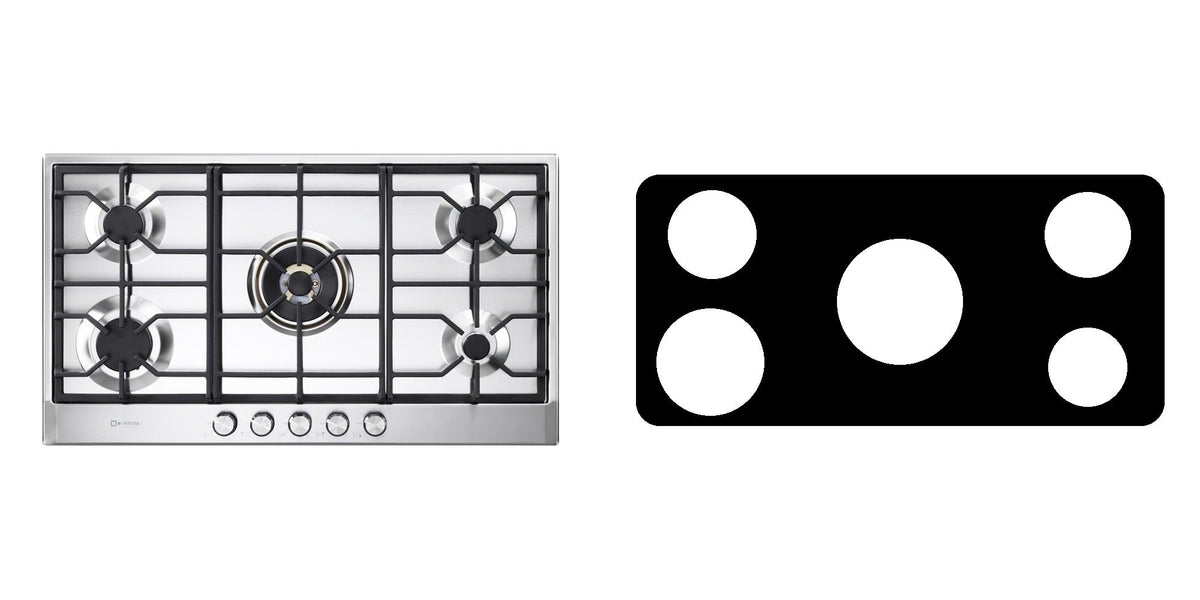Verona VDGCT536FSS gas cooktop liner - custom cut (black)