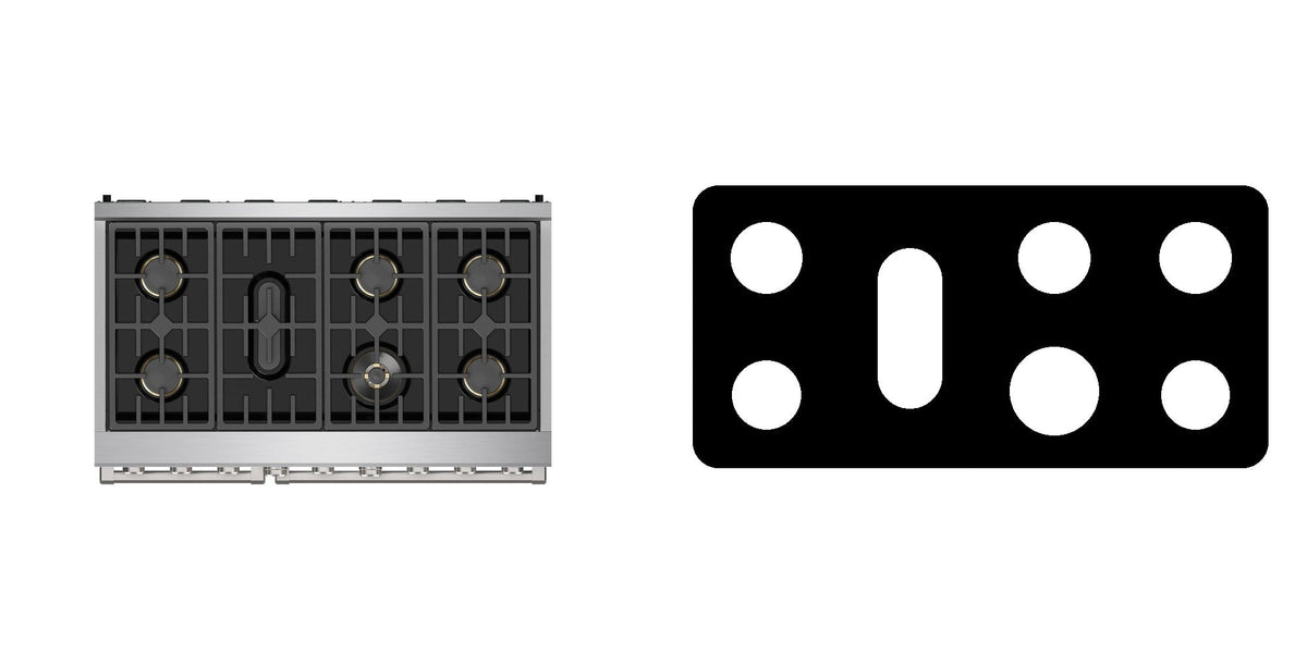 Thor Kitchen XRG48E gas range liner - custom cut (black)